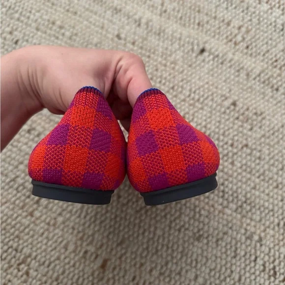 Rothy’s Loafer Cherry Gingham Women’s Ballet Flat Shoes Magenta Pink Barbie - Picture 4 of 5